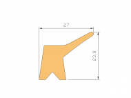 Silicone Profile P168D - type format Lipped - irregular shape