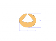 Silicone Profile P168E - type format U - irregular shape