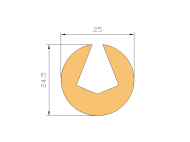 Silicone Profile P168F - type format U - irregular shape