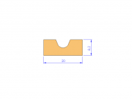 Silicone Profile P17194B - type format U - irregular shape