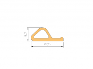 Silicone Profile P1738 - type format solid b/p shape - irregular shape