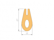 Silicone Profile P1740 - type format U - irregular shape