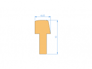 Silicone Profile P1749 - type format T - irregular shape