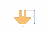 Silicone Profile P1749O - type format U - irregular shape