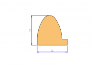 Silicone Profile P175-21 - type format D - irregular shape