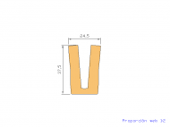 Silicone Profile P175-89 - type format U - irregular shape