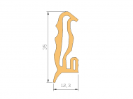 Silicone Profile P175AC - type format Double Hole - irregular shape