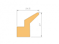 Silicone Profile P175G - type format Lipped - irregular shape