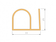 Silicone Profile P175Q - type format solid b/p shape - irregular shape