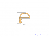 Silicone Profile P175T - type format e - irregular shape