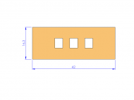 Silicone Profile P1760A - type format Rectangle - regular shape
