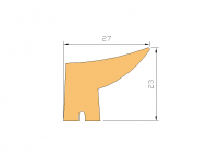 Silicone Profile P1794A - type format Lipped - irregular shape