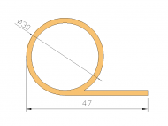 Silicone Profile P17B - type format solid b/p shape - irregular shape