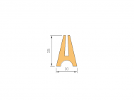 Silicone Profile P182A - type format U - irregular shape