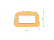 Silicone Profile P1831AC - type format D - irregular shape