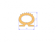 Silicone Profile P1831H - type format D - irregular shape