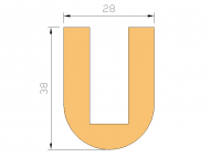 Silicone Profile P186 - type format U - irregular shape