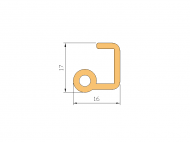 Silicone Profile P1872C - type format solid b/p shape - irregular shape