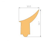 Silicone Profile P1897 - type format Lipped - irregular shape