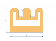 Silicone Profile P1904BF - type format D - irregular shape