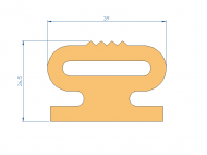 Silicone Profile P1904CP - type format Lamp - irregular shape