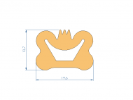 Silicone Profile P1904CR - type format D - irregular shape