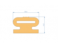 Silicone Profile P1904FY - type format Lamp - irregular shape