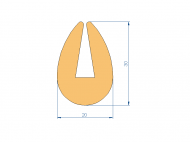 Silicone Profile P1904GC - type format U - irregular shape