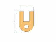 Silicone Profile P1904GD - type format U - irregular shape