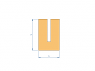 Silicone Profile P1904HL - type format U - irregular shape