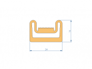 Silicone Profile P1904IR - type format D - irregular shape