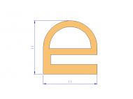 Silicone Profile P1907B - type format e - irregular shape