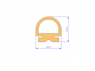 Silicone Profile P1979 - type format Lamp - irregular shape