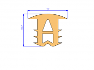 Silicone Profile P199C - type format Double Hole - irregular shape