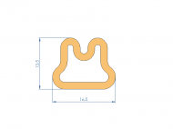 Silicone Profile P19E - type format D - irregular shape