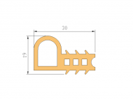 Silicone Profile P2001 - type format solid b/p shape - irregular shape