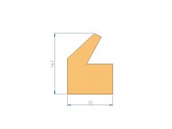 Silicone Profile P20064AX - type format Lipped - irregular shape