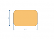 Silicone Profile P20064BA - type format D - irregular shape