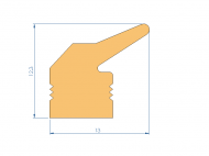 Silicone Profile P20064I - type format Lipped - irregular shape