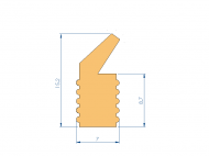 Silicone Profile P20064J - type format Lipped - irregular shape
