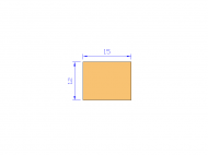 Silicone Profile P201512 - type format Rectangle - regular shape