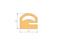 Silicone Profile P2023 - type format e - irregular shape