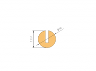 Silicone Profile P2039BR2 - type format U - irregular shape