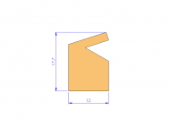 Silicone Profile P2055R - type format Lipped - irregular shape