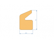 Silicone Profile P2055U - type format Lipped - irregular shape