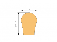 Silicone Profile P206 - type format D - irregular shape