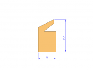 Silicone Profile P20690A - type format Lipped - irregular shape