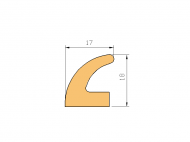 Silicone Profile P206C - type format Lipped - irregular shape