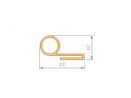 Silicone Profile P206Y - type format solid b/p shape - irregular shape