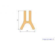 Silicone Profile P206Z - type format U - irregular shape